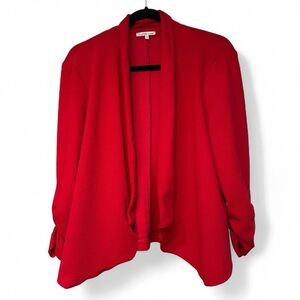 Charlotte Russe Red Open-Front Draped Cardigan